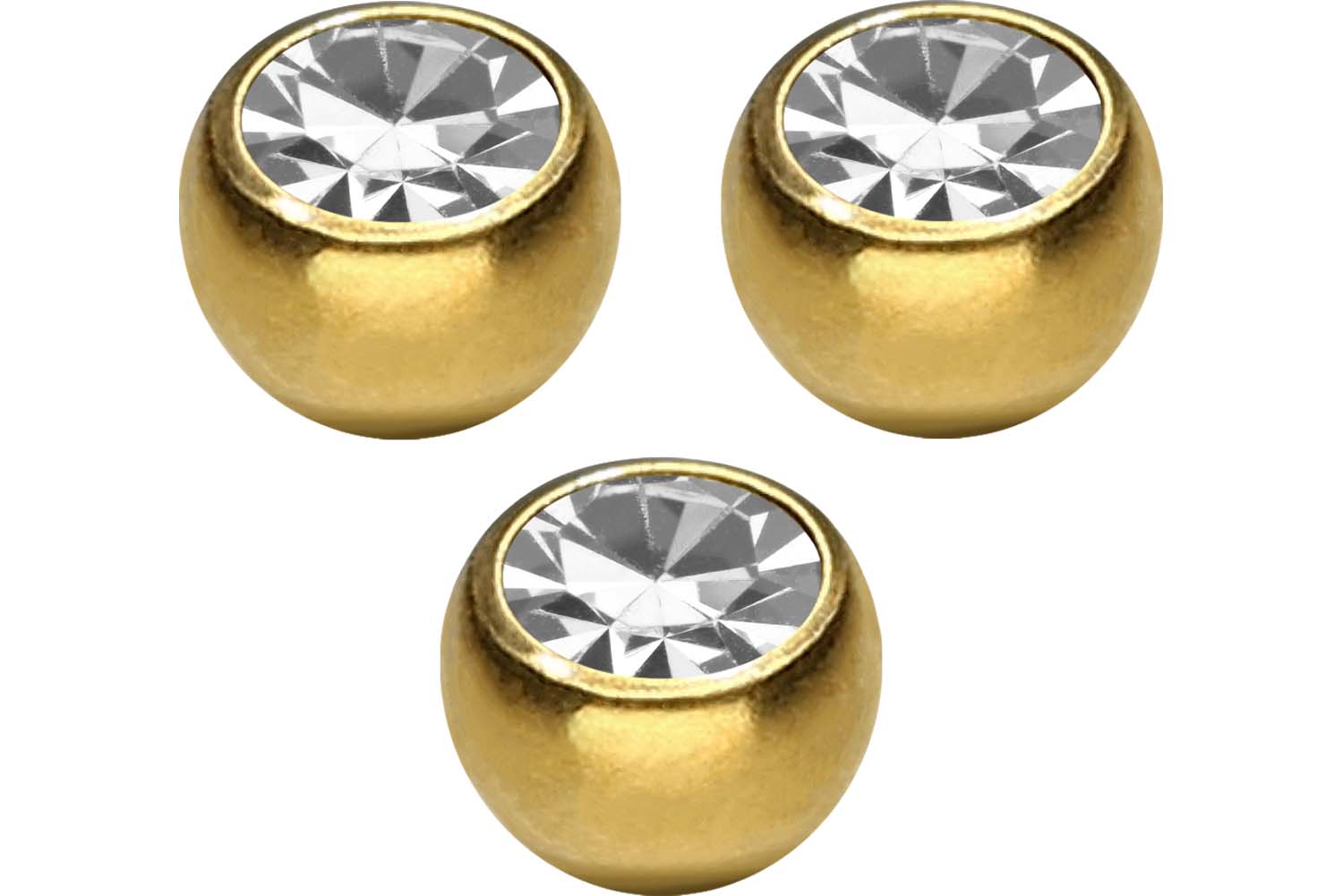 SET Titan Schraubkugel KRISTALL von Piercingline